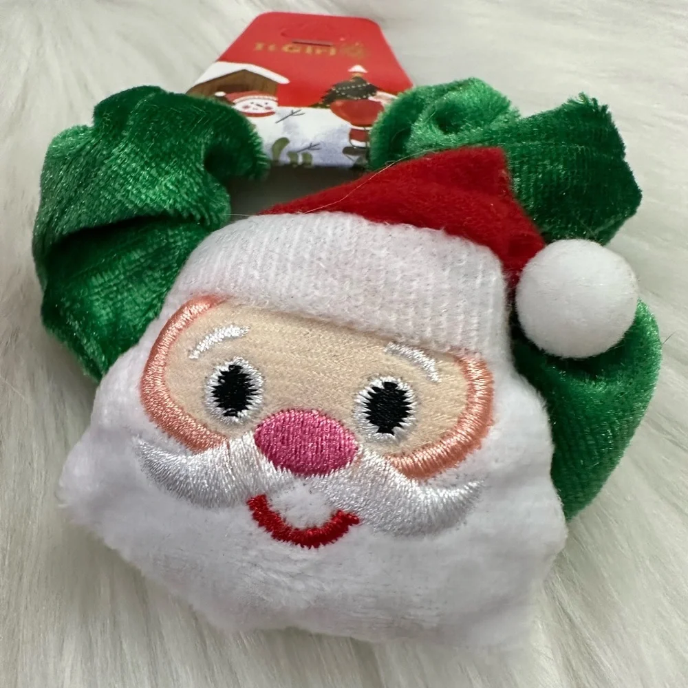 🎄 Holiday Scrunchie Set –‎ Santa & Reindeer | Velvet Christmas Hair Ties